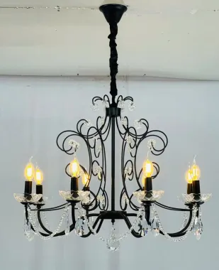 Đèn Chùm Sắt Nghệ Thuật Cổ Điển TLV - Sắc Đen Huyền Bí & Sang Trọng