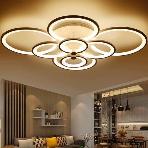 Đèn Ốp Trần Hiện Đại 6 Vòng Tròn Sang Trọng | TLV Lighting